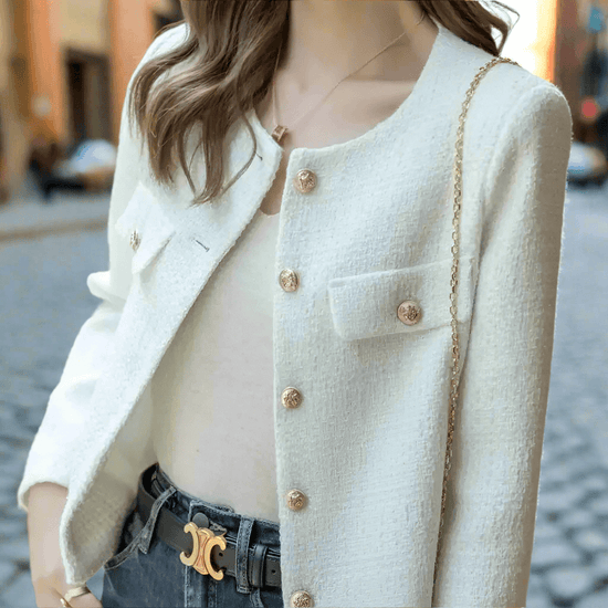 Manteau Femme Tweed 2025 – Veste Courte