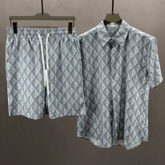 Ensemble Estival Homme – Chemise à Manches Courtes + Short Imprimé