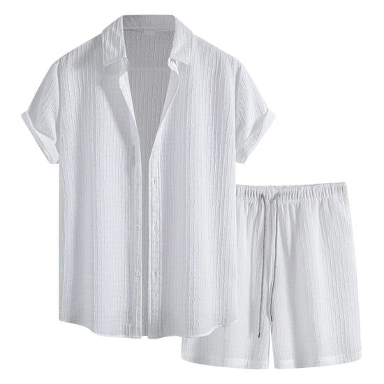 Ensemble Décontracté Homme 2 Pièces – T-shirt & Short Style Waffle