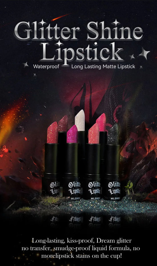 Rouge à Lèvres Pailleté – 7 Couleurs Étincelantes