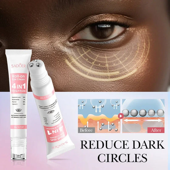 Crème Contour des Yeux 4 en 1 Roll-on – Anticernes, Anti-poches