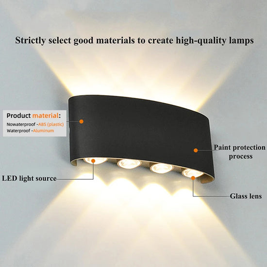 Murale LED Moderne – Lampe Intérieure/Extérieure