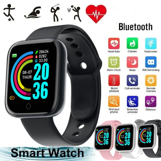 ⌚ Montre Connectée Homme/Femme – Bracelet Sport Bluetooth