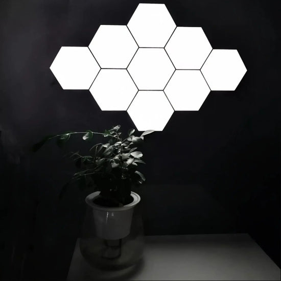 Pack de 6 lampes murales LED hexagonales tactiles .