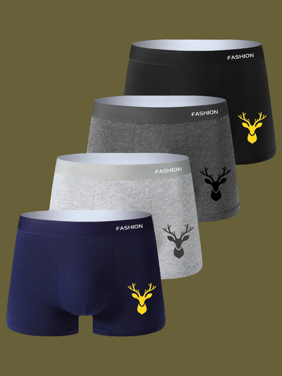 Lot de 4 Boxers Homme – Sous-vêtements Confortables Respirants