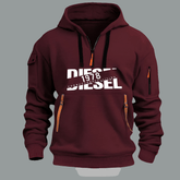 Sweat à Capuche Homme – Hoodie Zippé Manches Longues, Grande Taille, Veste Décontractée Sport & Casual en bordeaux.