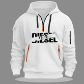Sweat à Capuche Homme – Hoodie Zippé Manches Longues, Grande Taille, Veste Décontractée Sport & Casual, blanc avec logo Diesel.