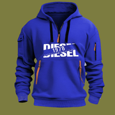 Sweat à Capuche Homme – Hoodie Zippé Manches Longues, Grande Taille, Veste Décontractée Sport & Casual en bleu avec logo Diesel.
