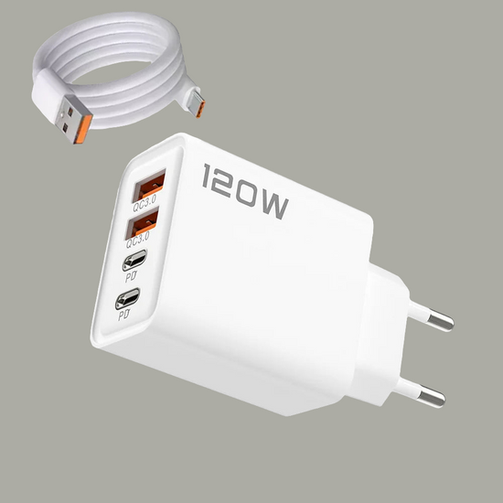 Chargeur Rapide 120W – Adaptateur Secteur 4 Ports USB
