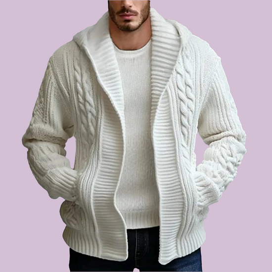 Cardigan Homme à Capuche Automne Hiver 2024 – Veste Casual Loose Ouverte Manches Longues