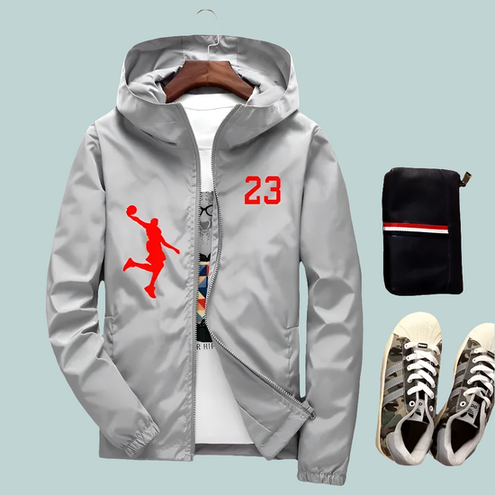 Blouson Bomber Homme à Capuche – Veste Coupe-Vent Casual