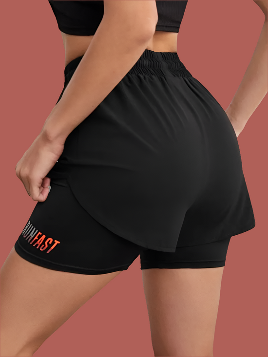 Shorts de Yoga Femme Taille Haute – Double Effet 2-en-1