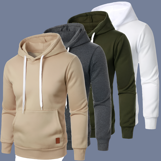 Sweat à Capuche Homme Streetwear – Hoodie Léger Casual Manches Longues Uni Tendance